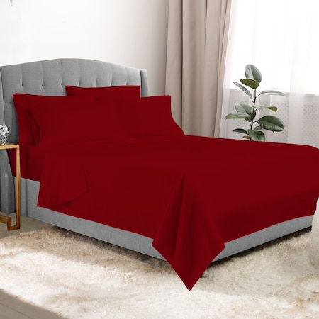 Luxury Dreams 6-Piece 1600 TC Series Ultra Soft Deep Pocket Premium Microfiber Bed Sheet Set LD-1600S-6PC-BUR-CK